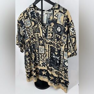 Teddy 2xl Tropical Short-sleeved Button-up Lightweight Beach Shirt Aloha Casual